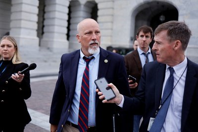 U.S. Representatives depart after a vote at the U.S. Capitol ahead of a looming government shutdown in Washington