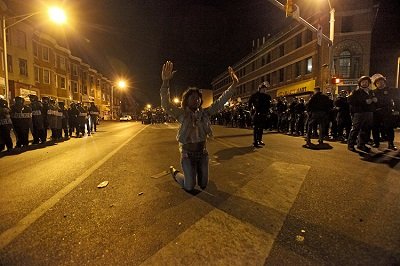 Protester in Baltimore- April 29, 2015 [Photo: Talk Radio News Service / Flickr]