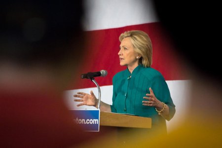 Hillary Clinton speaks to a crowd at the Iowa State Fairgrounds in Des Moines, IA on June 14, 2015 [Flickr / Gregory Hauenstein]