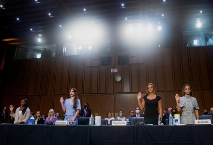 Senate Judiciary hearing on the FBI handling of the Larry Nassar investigation of sexual abuse of Olympic gymnasts, in Washington