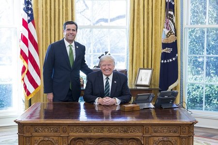 President Donald Trump meets with the Republican Study Committee