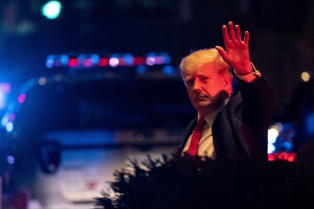 Donald Trump arrives at Trump Tower in New York City