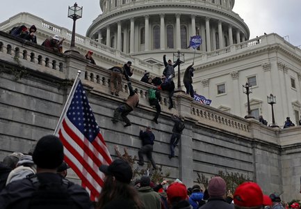 Supporters of U.S. President Donald Trump protest outside the Capitol in Washington
