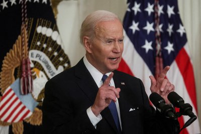 FILE PHOTO: U.S. President Joe Biden speaks about Affordable Care Act and Medicaid at the White House in Washington