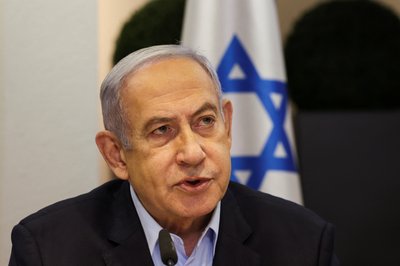 Israeli Prime Minister Benjamin Netanyahu convenes the weekly cabinet meeting, in Tel Aviv