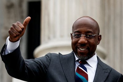 U.S. Senator Raphael Warnock returns to the Capitol in Washington