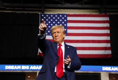 Republican presidential nominee and former U.S. President Donald Trump delivers remarks in Allentown, Pennsylvania