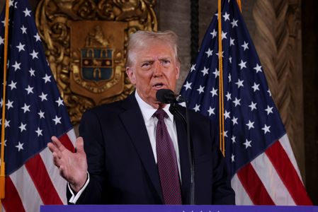U.S. President-elect Donald Trump makes remarks at Mar-a-Lago in Palm Beach