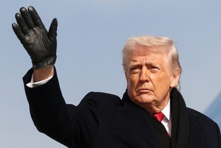 U.S. President Trump departs for Florida, at Joint Base Andrews