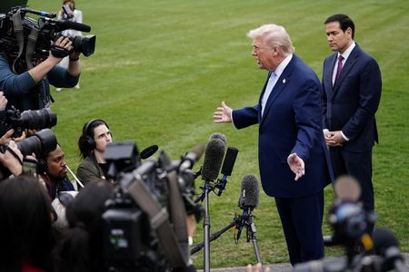 U.S. President Trump departs the White House for Florida, in Washington