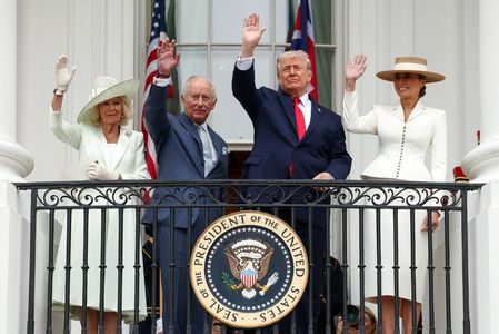 FILE PHOTO: Britain's King Charles and Queen Camilla in the United States for state visit