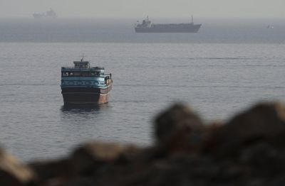 Vessels in the Strait of Hormuz, as seen from Musandam